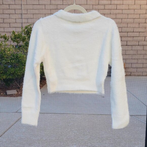 Reclaimed Vintage Collared Sweater/Jumper in Off-White size M - Picture 4 of 4